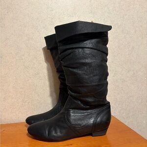 Steve Madden Cadence Black Slouchy Leather Boots women’s size 10